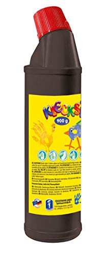 Feuchtmann 633.060-20 - KLECKSi Fingermalfarbe in Flasche, ca. 900 g, schwarz, hochwertige Farbe für Kinder ab 2 Jahren, ideal für Kindergarten, Kita, Schule und Hort zum kreativen Spielen von Feuchtmann
