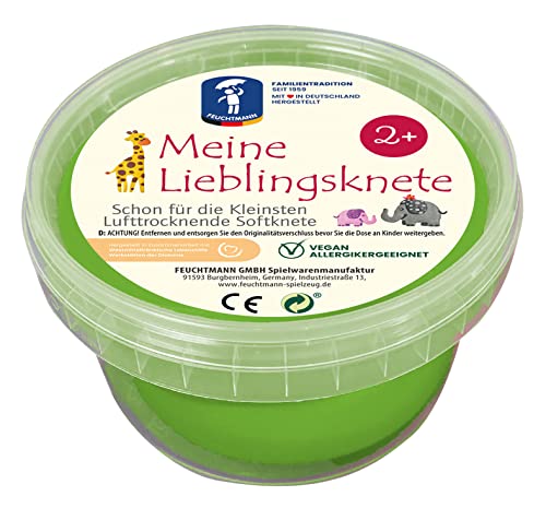 Feuchtmann MEINE LIEBLINGSKNETE Edu Edition Grün | 500g Kinderknete Einzeldose | glutenfreie Spielknete vegan | lufttrocknende ungiftige Knete von Feuchtmann