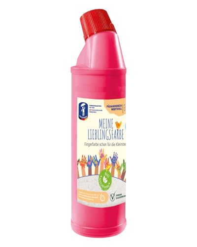 Feuchtmann MEINE LIEBLINGSFARBE Edu Bottle | 900g cremige Fingerfarbe Einzelflasche | hautfreundliche Fingermalfarbe auf Wasserbasis | ungiftig, auswaschbar | Malfarben Kinder (ab 2 Jahre), FARBE:Pink von Feuchtmann