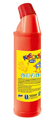 Feuchtmann 633.060-14 - KLECKSi Fingermalfarbe in Flasche, ca. 900 g, rot, hochwertige Farbe für Kinder ab 2 Jahren, ideal für Kindergarten, Kita, Schule und Hort zum kreativen Spielen von Feuchtmann