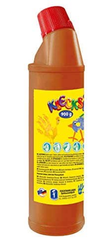 Feuchtmann 633.060-19 - KLECKSi Fingermalfarbe in Flasche, ca. 900 g, braun, hochwertige Farbe für Kinder ab 2 Jahren, ideal für Kindergarten, Kita, Schule und Hort zum kreativen Spielen von Feuchtmann