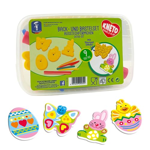 Feuchtmann KNETO Bake & Play - Kinder Back- und Bastel-Set Ostern, Hase, Küken, Schmetterling, Osterei, lebensmittelechte 3D-Stempel-Ausstecher zum Spielen und Backen Feuchtmann KNETO Bake & Play - Kinder Back- und Bastel-Set Ostern, Hase, Küken, Schmetterling, Osterei, lebensmittelechte 3D-Stempel-Ausstecher zum Spielen und Backen von Feuchtmann