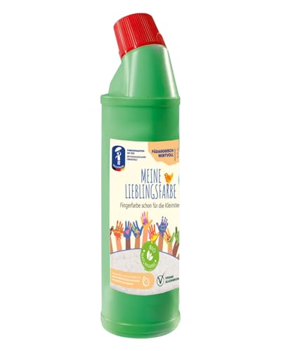 Feuchtmann MEINE LIEBLINGSFARBE Edu Bottle | 900g cremige Fingerfarbe Einzelflasche | hautfreundliche Fingermalfarbe auf Wasserbasis | ungiftig, auswaschbar | Malfarben Kinder (ab 2 Jahre), FARBE:Grün von Feuchtmann