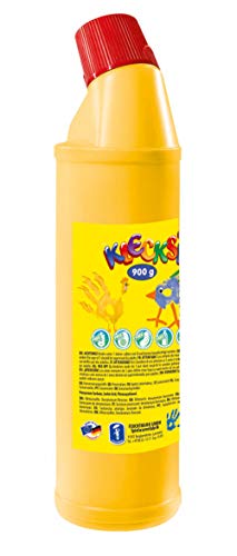 Feuchtmann 633.060-12 - KLECKSi Fingermalfarbe in Flasche, ca. 900 g, gelb, hochwertige Farbe für Kinder ab 2 Jahren, ideal für Kindergarten, Kita, Schule und Hort zum kreativen Spielen von Feuchtmann Spielwaren