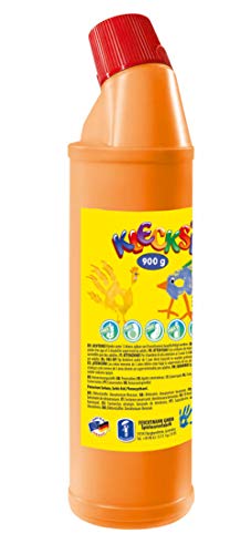 Feuchtmann 633.060-13 - KLECKSi Fingermalfarbe in Flasche, ca. 900 g, orange, hochwertige Farbe für Kinder ab 2 Jahren, ideal für Kindergarten, Kita, Schule und Hort zum kreativen Spielen von Feuchtmann