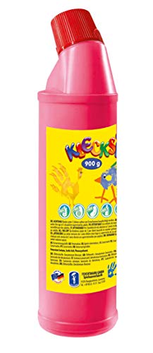Feuchtmann 633.060-15 - KLECKSi Fingermalfarbe in Flasche, ca. 900 g, rosa, hochwertige Farbe für Kinder ab 2 Jahren, ideal für Kindergarten, Kita, Schule und Hort zum kreativen Spielen von Feuchtmann Spielwaren