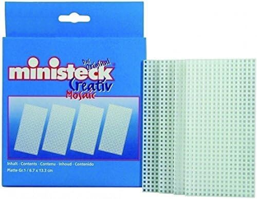 Ministeck 31201 - Steckplatten, 10 Stück in Weiß, ca. 13,3 x 6,7 cm, Erweiterung und Zubehör für Mosaikbilder von Feuchtmann