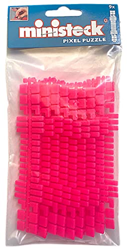 Ministeck 31652 - Farbstreifen-Set Neon-Pink, 9 Streifen mit Ersatzsteinen, als ideale Ergänzung zu den Mosaikbilder Sets von Feuchtmann