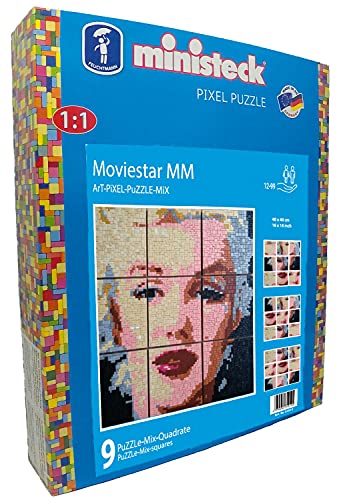 Ministeck 31912 - Mosaik-Bild Film-Star Marilyn Monroe, Steck-Bild der ART-Serie für Kinder und Erwachsene, XXL-Box inkl. Steckplatten, ca. 5500 Steck-Steine und Zubehör, ideal für kreatives Spielen von Feuchtmann