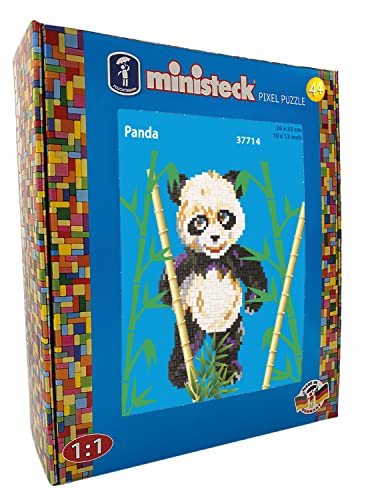 Ministeck 37714 - Mosaikbild Panda, ca. 26 x 33 cm große Steckplatte mit ca. 1.200 bunten Steinen, Steckspaß für Kinder ab 4 Jahren von Feuchtmann