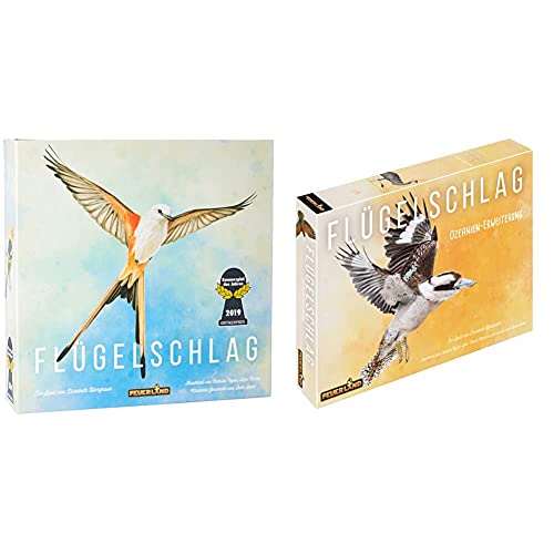Feuerland Spiele 104-146-901 63558 FLÜGELSCHLAG Brettspiel Deutsche Edition - Kennerspiel des Jahres 2019 (Kritikerpreis) & 31000 Ozeanien-Erweiterung von Feuerland Spiele