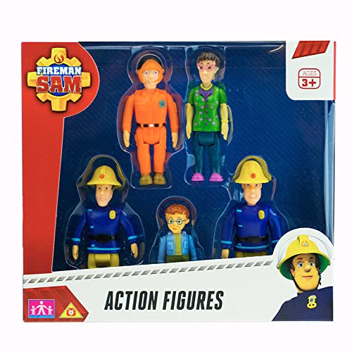 Character Options Fireman Sam Action Figures 5-Pack, Scaled Play Preschool poseable Figures, Imaginative Play von Character Options