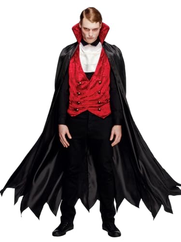 Smiffys Fever Kollektion, Vampir Kostüm, mit Weste, Umhang und Krawatte Smiffys Fever Kollektion, Vampir Kostüm, mit Weste, Umhang und Krawatte von Smiffys