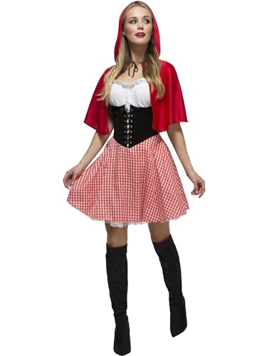 Fever Red Riding Hood Costume, Red, with Dress & Hooded Cape, (M) von Smiffys