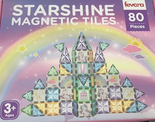Magnetische Bausteine Set - 80-teilig - Mit Glitzern, Einhörner & Regenbogen Magnetische Bausteine Set - 80-teilig - Mit Glitzern, Einhörner & Regenbogen von Fevora