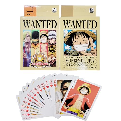 Fexinshern One Piece Spielkarten Luffy Poker Standard Spielkarten, Deckkartenspiele von Fexinshern