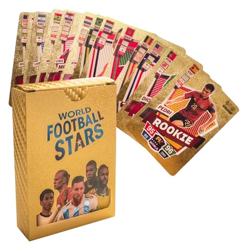 Fußball Sammelkarten Set, 55 Karten, Gold Edition von Fexinshern
