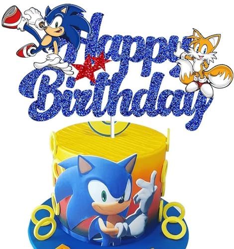 Kinder Geburtstag Party Kuchen Topper Sonik Hedgehog Happy Birthday 1-Stück Cupcake Toppers Kinder Geburtstag Party Kuchen Topper Sonik Hedgehog Happy Birthday 1-Stück Cupcake Toppers von Fexinshern