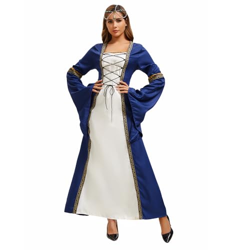 Feynman Damen Mittelalterliche Kleid mit Trompetenärmel, Mittelalter Viktorianischen Königin Kleider Renaissance Gotisch Maxikleid Karneval Halloween Party Prinzessin Kostüm Feynman Damen Mittelalterliche Kleid mit Trompetenärmel, Mittelalter Viktorianischen Königin Kleider Renaissance Gotisch Maxikleid Karneval Halloween Party Prinzessin Kostüm von Feynman