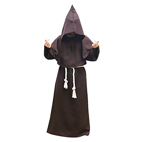Feynman Herren Mönch Kostüm Mönch Robe Priester Gewand Kostüm mit Kapuze Mittelalterliche Renaissance Kapuze Mönchskutte Kaffee M Feynman Herren Mönch Kostüm Mönch Robe Priester Gewand Kostüm mit Kapuze Mittelalterliche Renaissance Kapuze Mönchskutte Kaffee M von Feynman