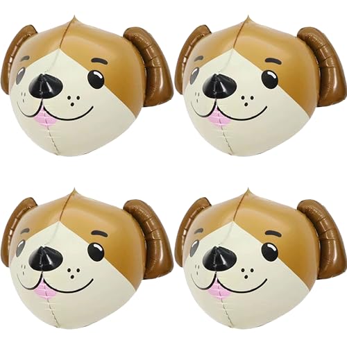 4 Stück 4D-Hunde-Ballons, Helium-Ballons, Hundekopf-Form, Tierballons für Dschungel, Wald, Wildtier-Thema, Geburtstagsparty, Dekorationen, Zubehör, Babyparty 4 Stück 4D-Hunde-Ballons, Helium-Ballons, Hundekopf-Form, Tierballons für Dschungel, Wald, Wildtier-Thema, Geburtstagsparty, Dekorationen, Zubehör, Babyparty von Fezava