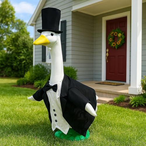 Fgbetcv Brautgans-Outfits für 58,4 cm Zement, Rasen, Gänse, Veranda, Gans, Hochzeitsoutfit, weißes Brautkleid, Kostüm, Paar-Kostüm für Garten, Outdoor-Dekoration Fgbetcv Brautgans-Outfits für 58,4 cm Zement, Rasen, Gänse, Veranda, Gans, Hochzeitsoutfit, weißes Brautkleid, Kostüm, Paar-Kostüm für Garten, Outdoor-Dekoration von Fgbetcv