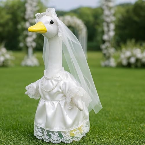 Fgbetcv Brautgans-Outfits für 58,4 cm Zement, Rasen, Gänse, Veranda, Gans, Hochzeitsoutfit, weißes Brautkleid, Kostüm, Paar-Kostüm für Garten, Outdoor-Dekoration Fgbetcv Brautgans-Outfits für 58,4 cm Zement, Rasen, Gänse, Veranda, Gans, Hochzeitsoutfit, weißes Brautkleid, Kostüm, Paar-Kostüm für Garten, Outdoor-Dekoration von Fgbetcv