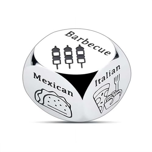 Food Decision Würfel, Jahrestag, Date, Nacht, Valentinstag, Edelstahl, Fast-Food-Entscheidung, lustiges Weihnachts- und Geburtstagsgeschenk für Freund, Freundin von Fgbetcv