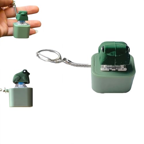Quakendes Fidget-Spielzeug für Erwachsene, Tastatur, Klicker, Frosch, Fidget-Spielzeug, lustiger wiederaufladbarer Schlüsselanhänger mit bunten Lichtern, lustiger Frosch-Schlüsselanhänger von Fgbetcv