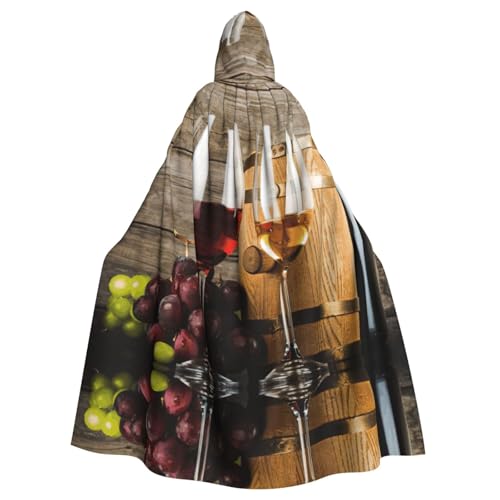147,3 cm Umhang mit Kapuze, Rotwein-Galssen und Trauben mit Holz, Unisex, volle Länge, Kapuzenumhang, Halloween, Party, Cosplay, Kostüm, Umhang 147,3 cm Umhang mit Kapuze, Rotwein-Galssen und Trauben mit Holz, Unisex, volle Länge, Kapuzenumhang, Halloween, Party, Cosplay, Kostüm, Umhang von Fgwaauh