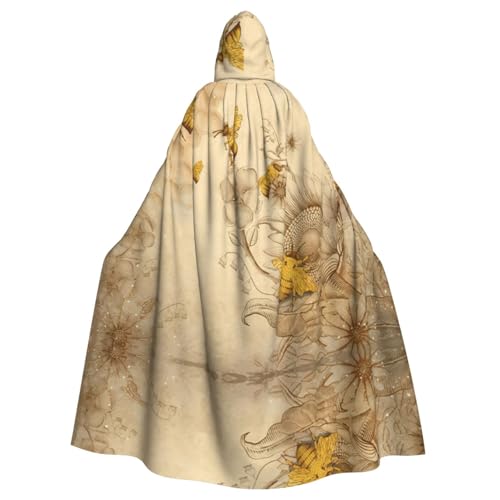 Fgwaauh 147,3 cm Umhang mit Kapuze, Biene, fliegen, Unisex, volle Länge, Kapuzenumhang, Halloween, Party, Cosplay, Kostüm, Umhang von Fgwaauh