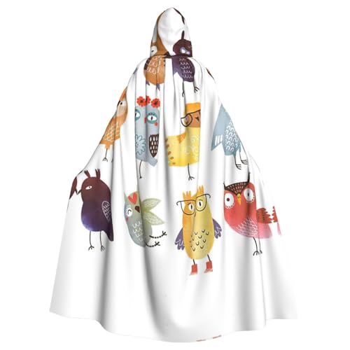 Fgwaauh 147,3 cm Umhang mit Kapuze, Eulen, Vögel, Unisex, volle Länge, Kapuzenumhang, Halloween, Party, Cosplay, Kostüm, Umhang Fgwaauh 147,3 cm Umhang mit Kapuze, Eulen, Vögel, Unisex, volle Länge, Kapuzenumhang, Halloween, Party, Cosplay, Kostüm, Umhang von Fgwaauh