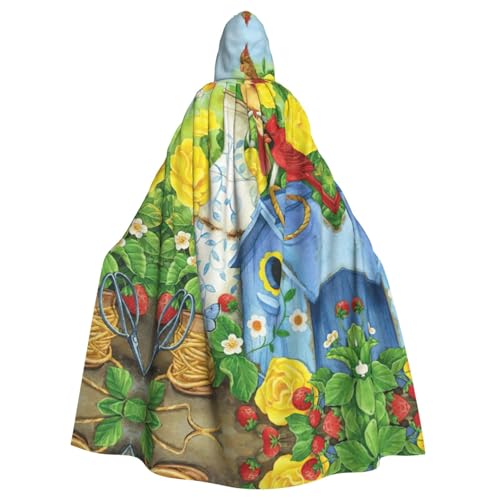 Fgwaauh 147,3 cm Umhang mit Kapuze, Frühlings- und Sommervogel, Unisex, volle Länge, Kapuzenumhang, Halloween, Party, Cosplay, Kostüm, Umhang von Fgwaauh