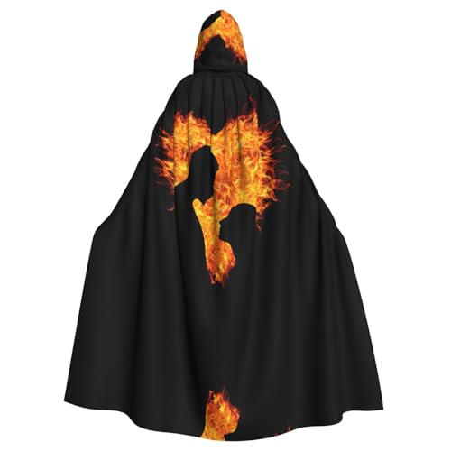 Fgwaauh 147,3 cm Umhang mit Kapuze, Herz, Unisex, volle Länge, Kapuzenumhang, Halloween, Party, Cosplay, Kostüm, Umhang von Fgwaauh