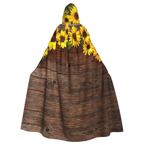 Fgwaauh 147,3 cm Umhang mit Kapuze, Holzbrett, Sonnenblumen-Blume, Unisex, volle Länge, Kapuzenumhang, Halloween, Party, Cosplay, Kostüm, Umhang Fgwaauh 147,3 cm Umhang mit Kapuze, Holzbrett, Sonnenblumen-Blume, Unisex, volle Länge, Kapuzenumhang, Halloween, Party, Cosplay, Kostüm, Umhang von Fgwaauh