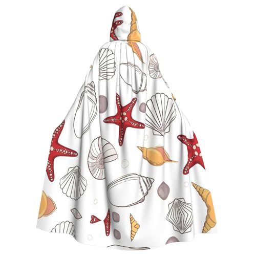 Fgwaauh 147,3 cm Umhang mit Kapuze, Muschel-Seestern, Unisex, volle Länge, Kapuzenumhang, Halloween, Party, Cosplay, Kostüm, Umhang Fgwaauh 147,3 cm Umhang mit Kapuze, Muschel-Seestern, Unisex, volle Länge, Kapuzenumhang, Halloween, Party, Cosplay, Kostüm, Umhang von Fgwaauh