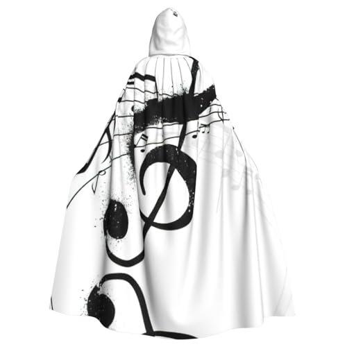 Fgwaauh 147,3 cm Umhang mit Kapuze, Musiknote, Unisex, volle Länge, Kapuzenumhang, Halloween, Party, Cosplay, Kostüm, Umhang Fgwaauh 147,3 cm Umhang mit Kapuze, Musiknote, Unisex, volle Länge, Kapuzenumhang, Halloween, Party, Cosplay, Kostüm, Umhang von Fgwaauh
