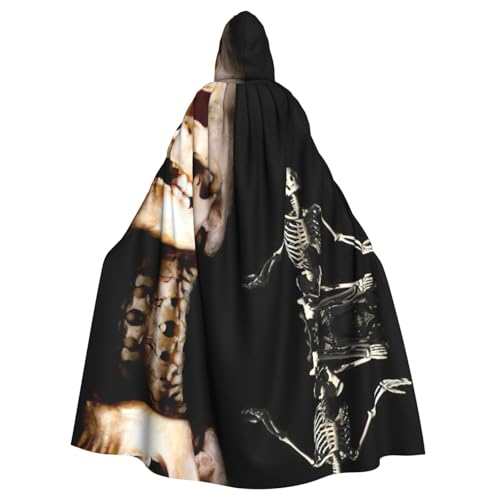 Fgwaauh 147,3 cm Umhang mit Kapuze, Skelett, Unisex, volle Länge, Kapuzenumhang, Halloween, Party, Cosplay, Kostüm, Umhang Fgwaauh 147,3 cm Umhang mit Kapuze, Skelett, Unisex, volle Länge, Kapuzenumhang, Halloween, Party, Cosplay, Kostüm, Umhang von Fgwaauh