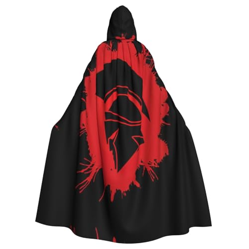 Fgwaauh 147,3 cm Umhang mit Kapuze, Spartaner-Kriegerhelm, Unisex, volle Länge, Kapuzenumhang, Halloween, Party, Cosplay, Kostüm, Umhang von Fgwaauh