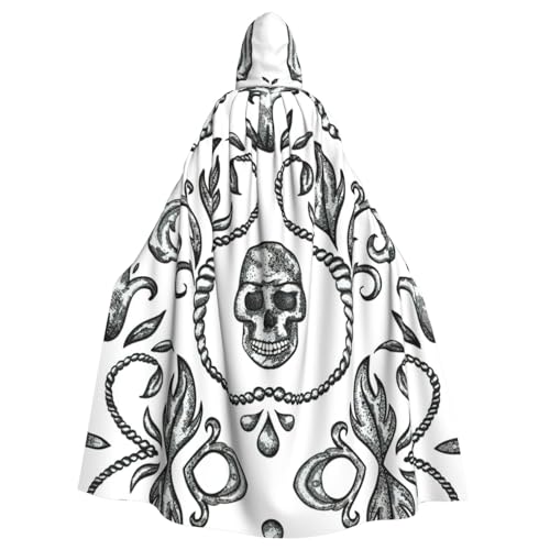 Fgwaauh 147,3 cm Umhang mit Kapuze, Totenkopf, Unisex, volle Länge, Kapuzenumhang, Halloween, Party, Cosplay, Kostüm, Umhang Fgwaauh 147,3 cm Umhang mit Kapuze, Totenkopf, Unisex, volle Länge, Kapuzenumhang, Halloween, Party, Cosplay, Kostüm, Umhang von Fgwaauh