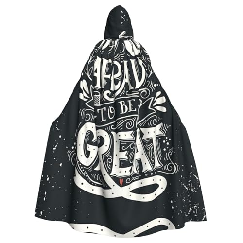 Fgwaauh 147,3 cm langer Umhang mit Kapuze, Aufschrift "Don't Be Afraid To Be Great", Unisex, voller Länge, Kapuzenumhang, Halloween, Party, Cosplay, Kostüm, Umhang Fgwaauh 147,3 cm langer Umhang mit Kapuze, Aufschrift "Don't Be Afraid To Be Great", Unisex, voller Länge, Kapuzenumhang, Halloween, Party, Cosplay, Kostüm, Umhang von Fgwaauh