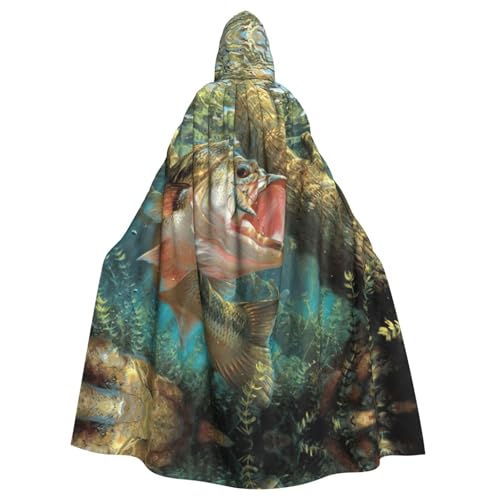Fgwaauh 147,3 cm langer Umhang mit Kapuze, Fischmotiv, Unisex, volle Länge, Kapuzenumhang, Halloween, Party, Cosplay, Kostüm, Umhang Fgwaauh 147,3 cm langer Umhang mit Kapuze, Fischmotiv, Unisex, volle Länge, Kapuzenumhang, Halloween, Party, Cosplay, Kostüm, Umhang von Fgwaauh