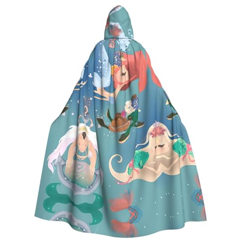 Fgwaauh 147,3 cm langer Umhang mit Kapuze, niedlicher Meerjungfrauen-Mädchen-Umhang, Unisex, volle Länge, Kapuzenumhang, Halloween, Party, Cosplay, Kostüm, Umhang Fgwaauh 147,3 cm langer Umhang mit Kapuze, niedlicher Meerjungfrauen-Mädchen-Umhang, Unisex, volle Länge, Kapuzenumhang, Halloween, Party, Cosplay, Kostüm, Umhang von Fgwaauh