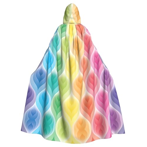 Fgwaauh Umhang mit Kapuze, 147,3 cm, Regenbogenfarben, Farbverlauf, Blatt, Unisex, volle Länge, Kapuzenumhang, Halloween, Party, Cosplay, Kostüm, Umhang Fgwaauh Umhang mit Kapuze, 147,3 cm, Regenbogenfarben, Farbverlauf, Blatt, Unisex, volle Länge, Kapuzenumhang, Halloween, Party, Cosplay, Kostüm, Umhang von Fgwaauh