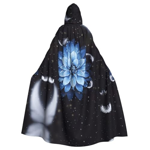 Fgwaauh Umhang mit Kapuze, 147,3 cm, blaue Blumen, Unisex, volle Länge, Kapuzenumhang, Halloween, Party, Cosplay, Kostüm, Umhang Fgwaauh Umhang mit Kapuze, 147,3 cm, blaue Blumen, Unisex, volle Länge, Kapuzenumhang, Halloween, Party, Cosplay, Kostüm, Umhang von Fgwaauh