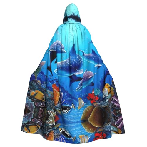 Fgwaauh Umhang mit Kapuze, 147,3 cm, blauer Ozean, Unisex, volle Länge, Kapuzenumhang, Halloween, Party, Cosplay, Kostüm, Umhang Fgwaauh Umhang mit Kapuze, 147,3 cm, blauer Ozean, Unisex, volle Länge, Kapuzenumhang, Halloween, Party, Cosplay, Kostüm, Umhang von Fgwaauh