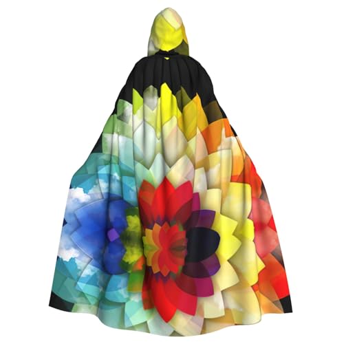 Fgwaauh Umhang mit Kapuze, 147,3 cm, bunte Blumen, Unisex, volle Länge, Kapuzenumhang, Halloween, Party, Cosplay, Kostüm, Umhang Fgwaauh Umhang mit Kapuze, 147,3 cm, bunte Blumen, Unisex, volle Länge, Kapuzenumhang, Halloween, Party, Cosplay, Kostüm, Umhang von Fgwaauh