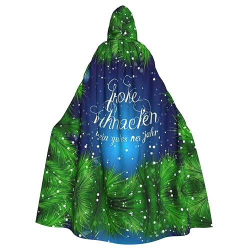 Fgwaauh Umhang mit Kapuze, 147,3 cm, grüner Weihnachtsbaum, Unisex, volle Länge, Kapuzenumhang, Halloween, Party, Cosplay, Kostüm, Umhang von Fgwaauh