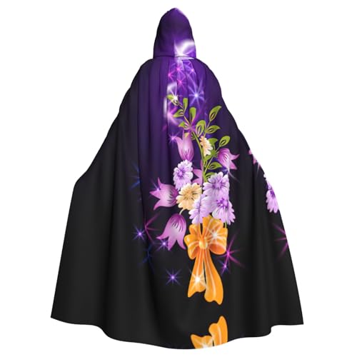 Fgwaauh Umhang mit Kapuze, 147,3 cm, leicht, romantische Blumen, Unisex, volle Länge, Kapuzenumhang, Halloween, Party, Cosplay, Kostüm, Umhang Fgwaauh Umhang mit Kapuze, 147,3 cm, leicht, romantische Blumen, Unisex, volle Länge, Kapuzenumhang, Halloween, Party, Cosplay, Kostüm, Umhang von Fgwaauh