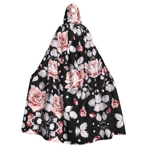 Fgwaauh Umhang mit Kapuze, 147,3 cm, rosa Blume, Unisex, volle Länge, Kapuzenumhang, Halloween, Party, Cosplay, Kostüm, Umhang Fgwaauh Umhang mit Kapuze, 147,3 cm, rosa Blume, Unisex, volle Länge, Kapuzenumhang, Halloween, Party, Cosplay, Kostüm, Umhang von Fgwaauh